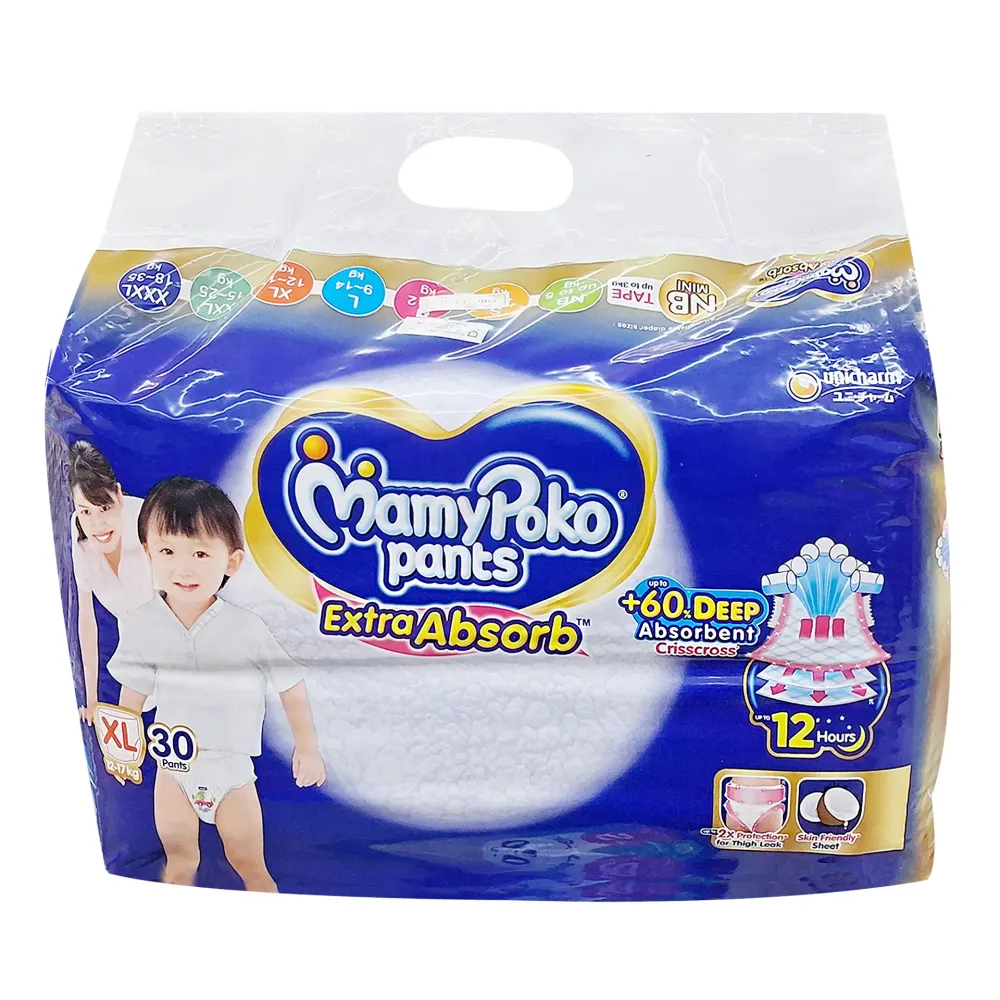 MamyPoko Pants Baby Diaper Extra Absorb (12–17 kg) – Size XL – 30 Pants  