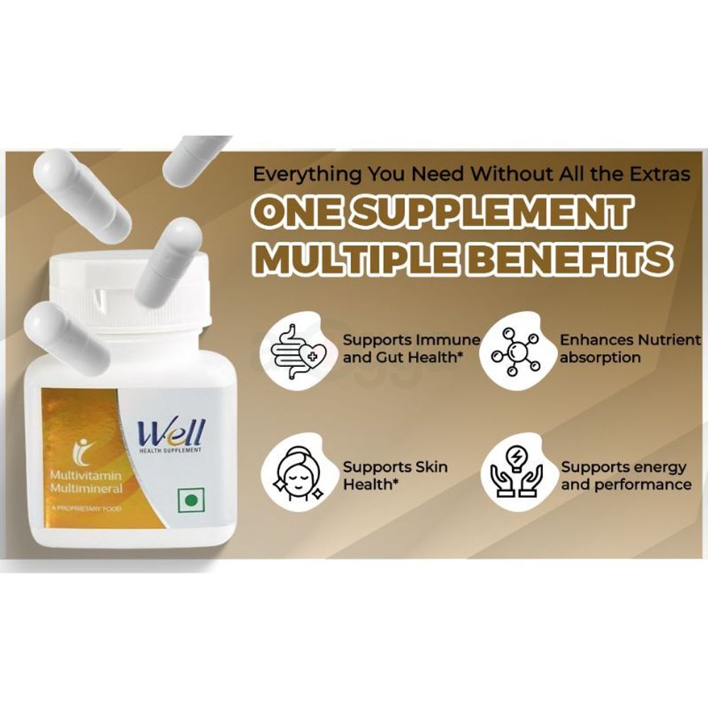 Well Nutraceutical Multivitamin Multimineral 30 Tablets  