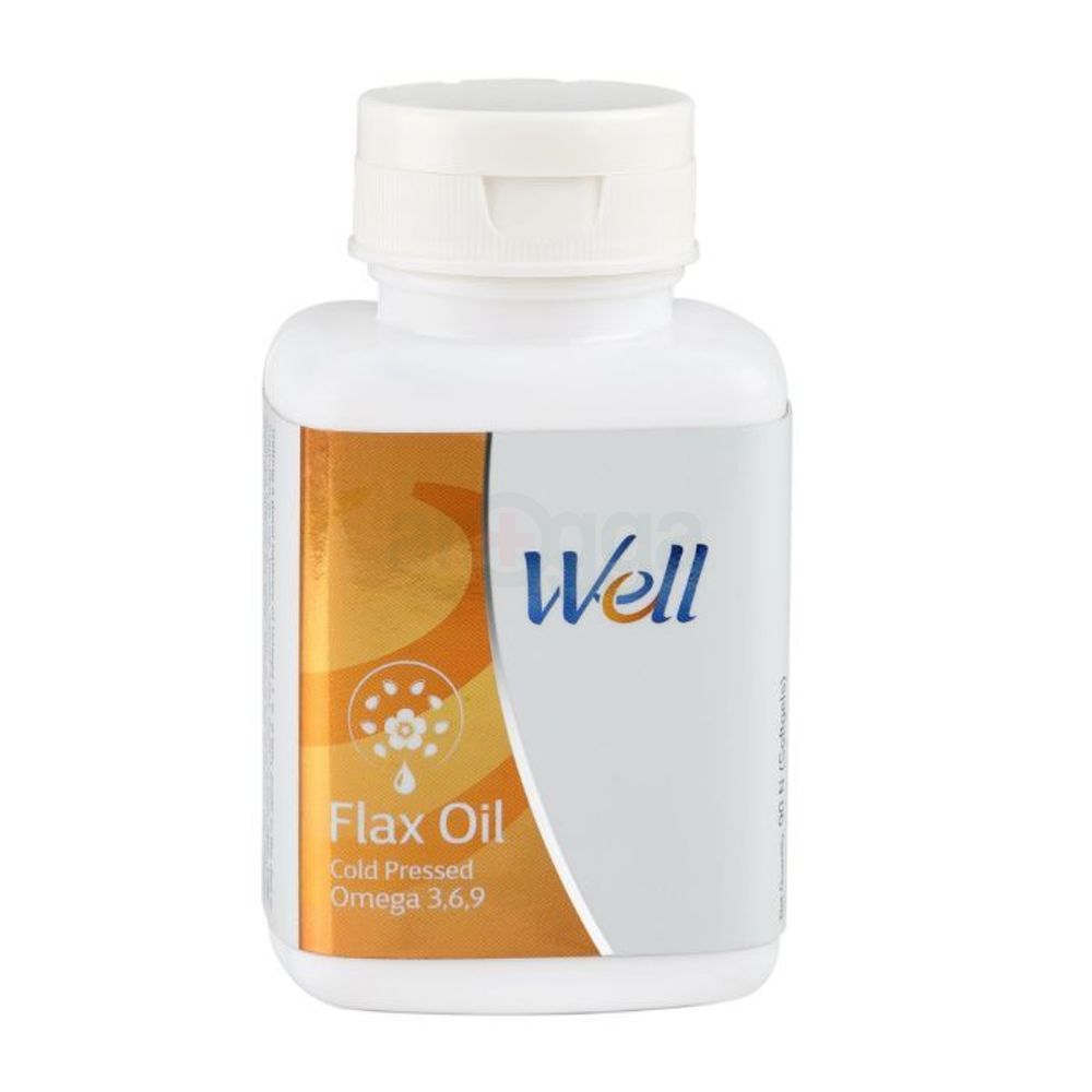 Well Flax Oil Cold Pressed Omega 3,6,9 (90 Softgels)  