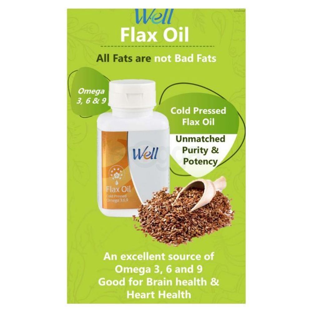 Well Flax Oil Cold Pressed Omega 3,6,9 (90 Softgels)  