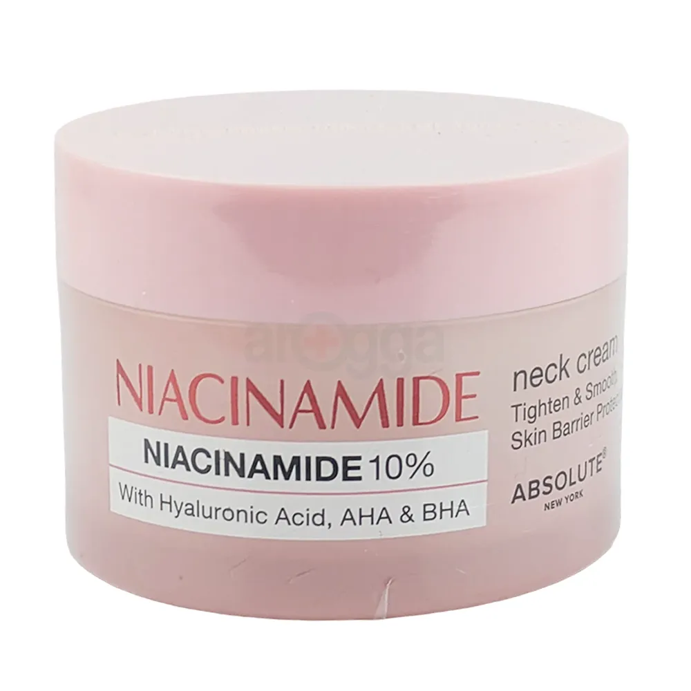 Absolute New York Niacinamide 10% Neck Cream – Hyaluronic Acid, AHA & BHA, 55g  