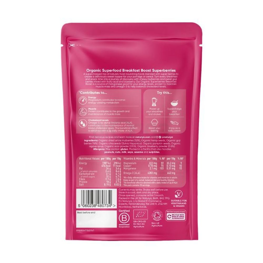 Naturya Organic Breakfast Boost Super Berries 150g  