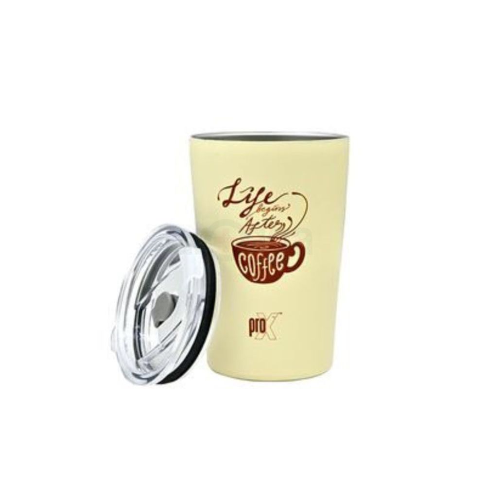 ProX stainless steel vacuum insulated coffee thermos mug CM-1640 - Cream Color 360ml  