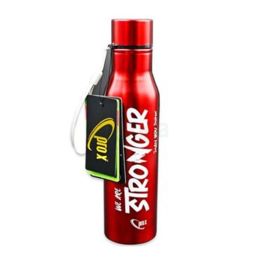 Proclean Stainless Steel Vacuum Insulated Cola Shape Single Layer Non Thermal Printed Water Bottle WB-2166 Red 750ml  