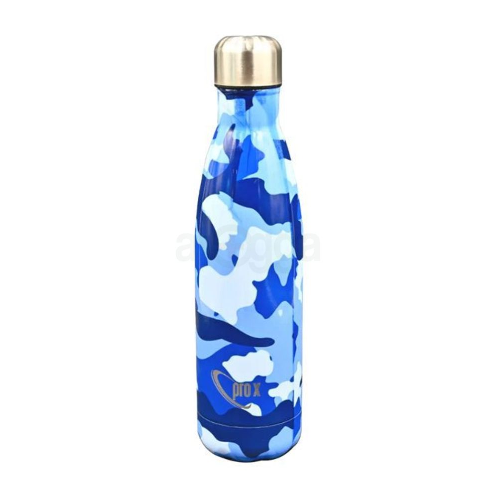 Proclean Stainless Steel Vacuum Insulated Cola Shape SS Non Thermal Printed Water Bottle WB-2128 Blue Camouflage 750ml  