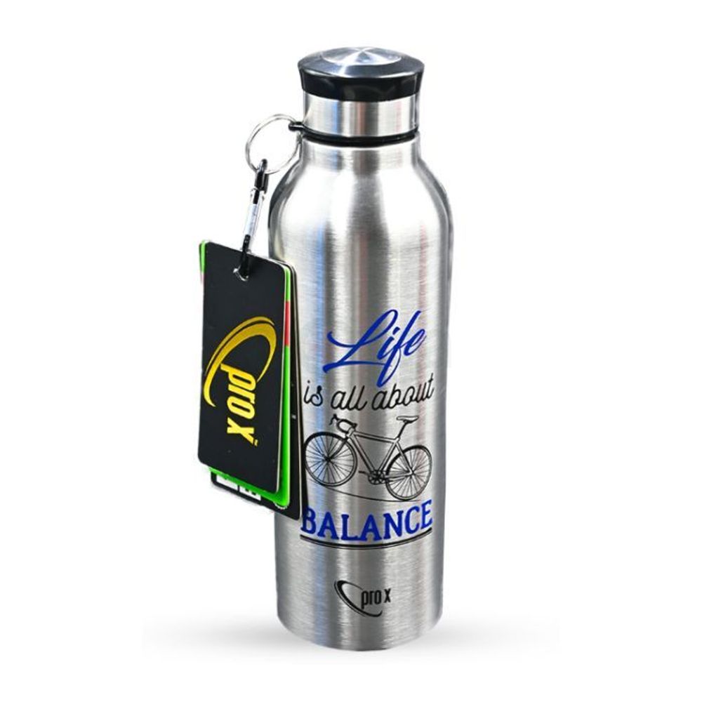 Proclean Stainless Steel Vacuum Insulated Single Layer Non Thermal Printed Water Bottle WB-2197 - Silver 750ml  