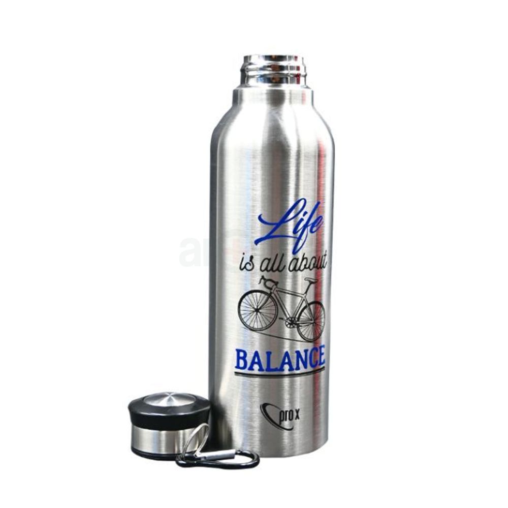 Proclean Stainless Steel Vacuum Insulated Single Layer Non Thermal Printed Water Bottle WB-2197 - Silver 750ml  