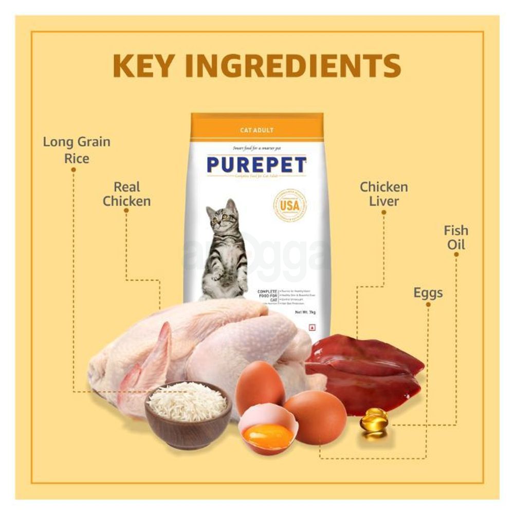 Purepet Cat Adult Real Chicken Dry Food 3Kg  