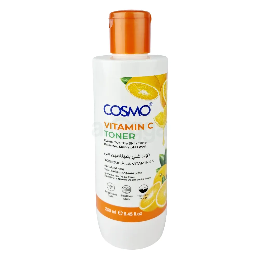 Cosmo Vitamin C Toner 250ml – Balances Skin’s pH Level, Brightening, Soothing & Pore-Tightening Facial Toner (Made in Dubai)  