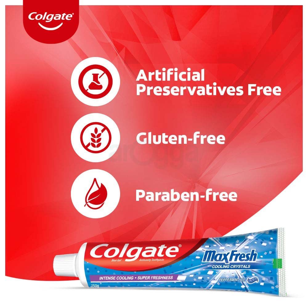 Colgate Max Fresh Red Gel Toothpaste 150g + Colgate Max Fresh Blue Gel Toothpaste 150g Combo Pack  