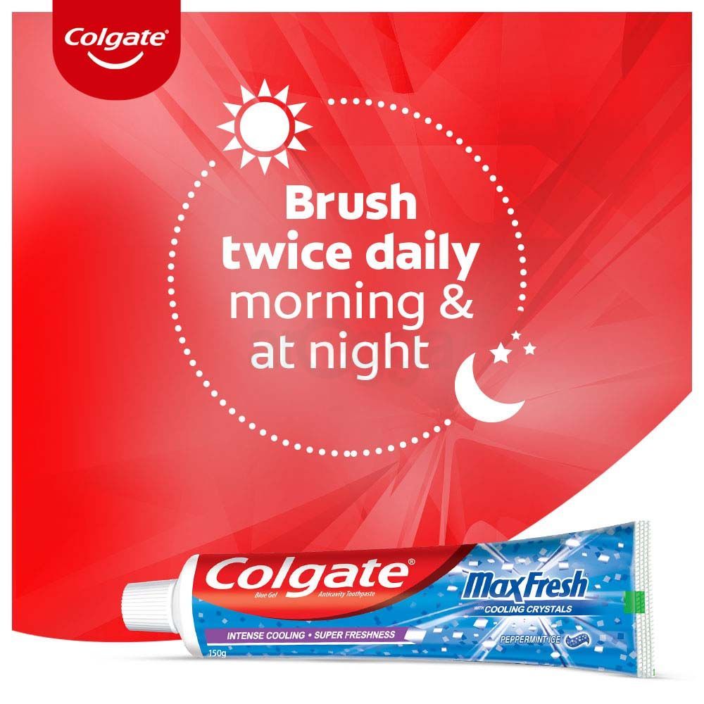 Colgate Max Fresh Red Gel Toothpaste 150g + Colgate Max Fresh Blue Gel Toothpaste 150g Combo Pack  