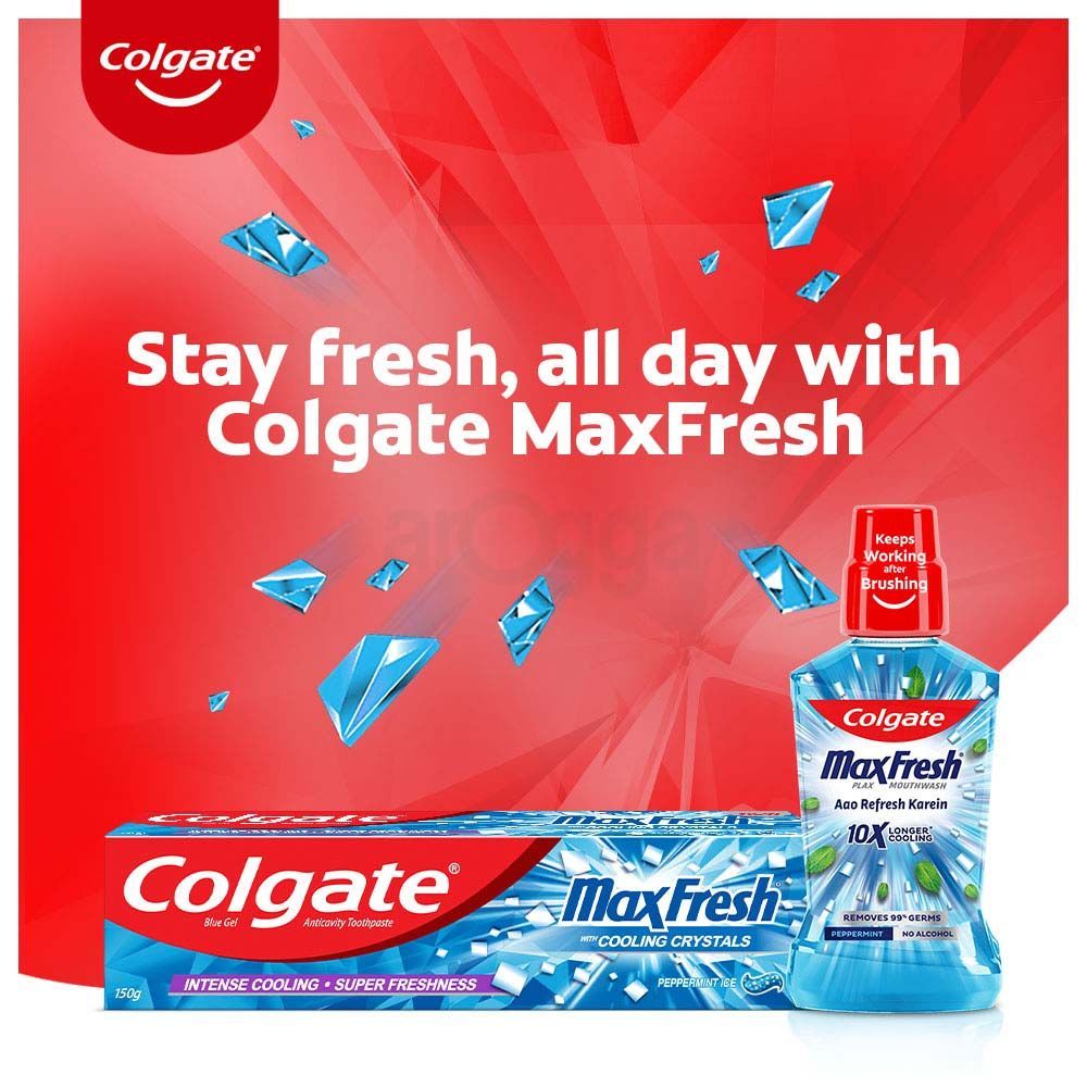 Colgate Max Fresh Red Gel Toothpaste 150g + Colgate Max Fresh Blue Gel Toothpaste 150g Combo Pack  