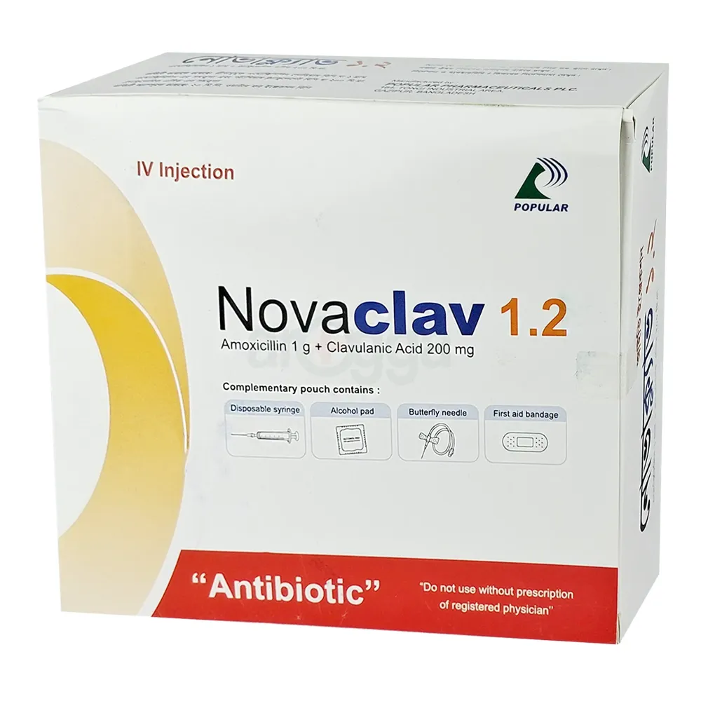 Novaclav 1.2 IV (1gm+200mg)/20ml Injection