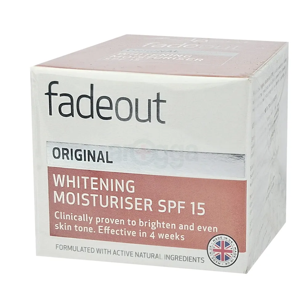 FadeOut Original Whitening Moisturiser SPF 15 – Brightens & Evens Skin Tone, Clinically Proven, 50ml  