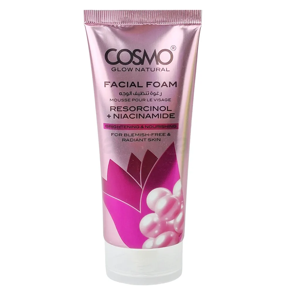 Cosmo Glow Natural Resorcinol + Niacinamide Facial Foam – Brightening & Nourishing, 100g (Made in Dubai)  