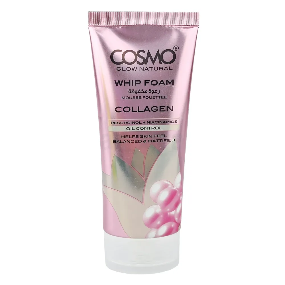 Cosmo Glow Natural Collagen Resorcinol + Niacinamide Oil Control Facial Whip Foam 100g – (Made in Dubai)  