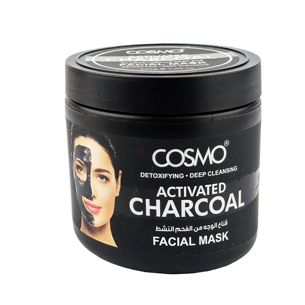 Cosmo Activated Charcoal Facial Mask 200 g — Detoxifying & Deep Cleansing for Men & Women  