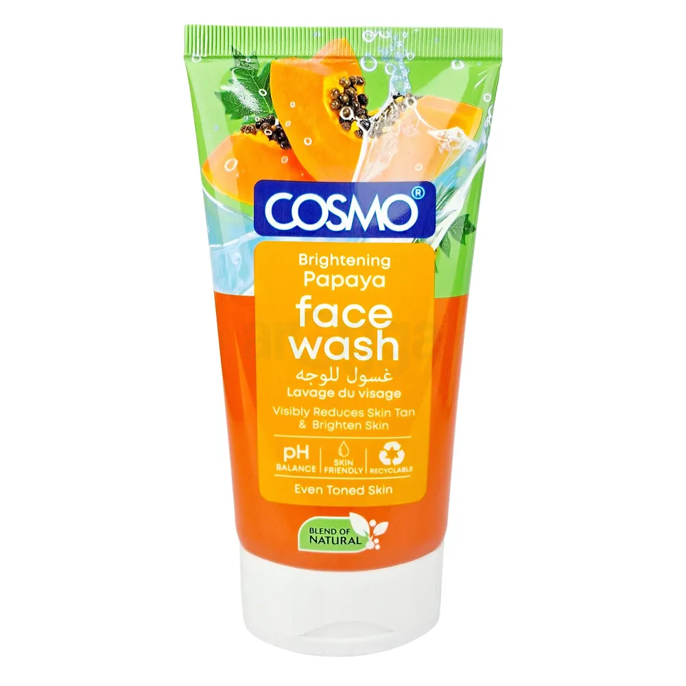 COSMO Papaya Brightening Face Wash - Reduces Tan, Evens Skin Tone, 150 ml  