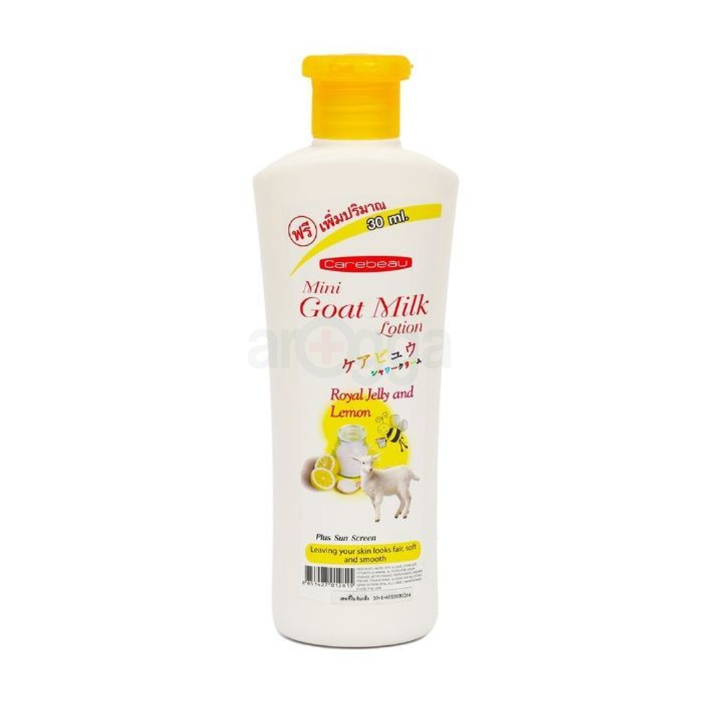 Carebeau Goat Milk Body Lotion Plus Sun Screen with Royal Jelly & Lemon for Fair, Soft, Smooth Skin 300ml  