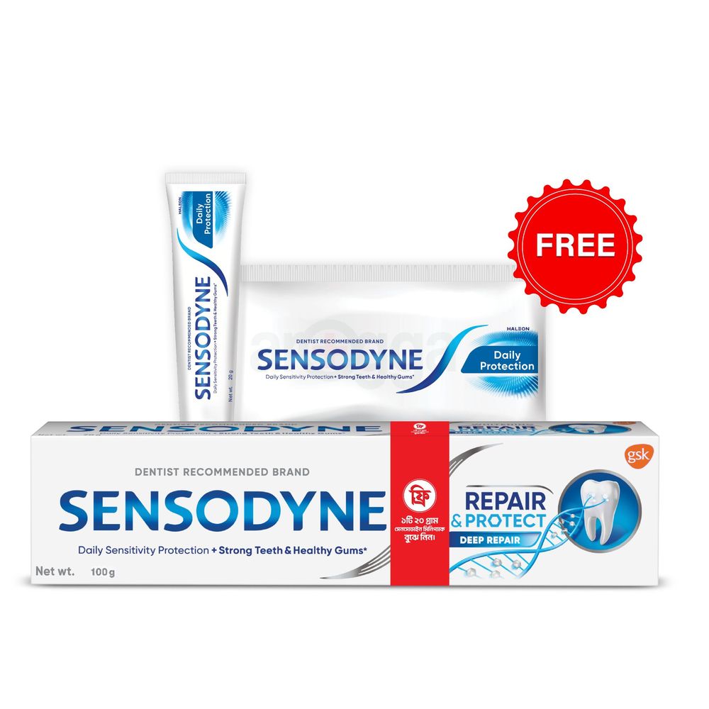 Buy 1 Sensodyne Repair and Protect Toothpaste 100g & Get 1 Sensodyne Daily Protection Paste 20g Free  