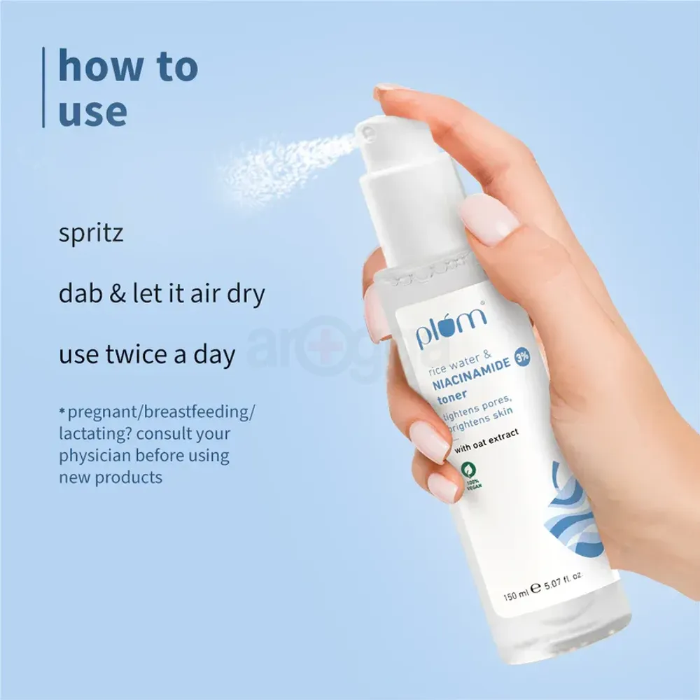 Plum Rice Water & 3% Niacinamide Toner for All Skin Types 150ml  