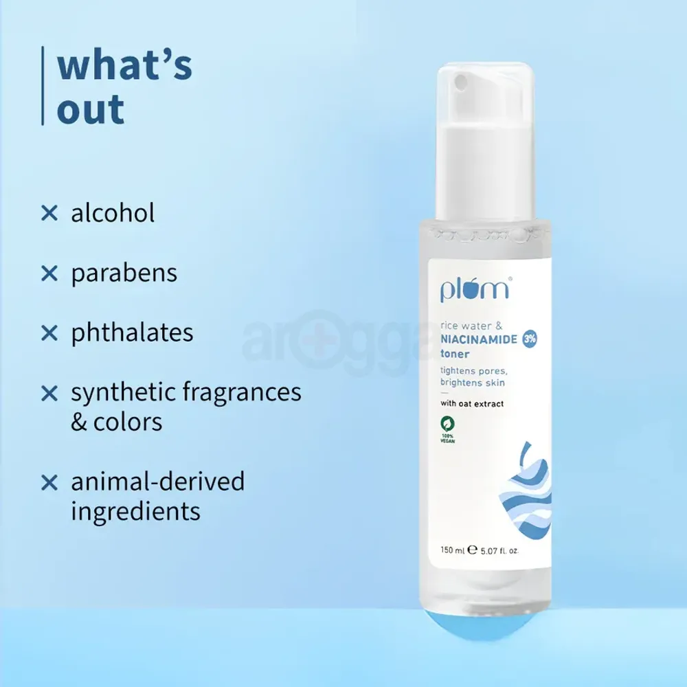 Plum Rice Water & 3% Niacinamide Toner for All Skin Types 150ml  