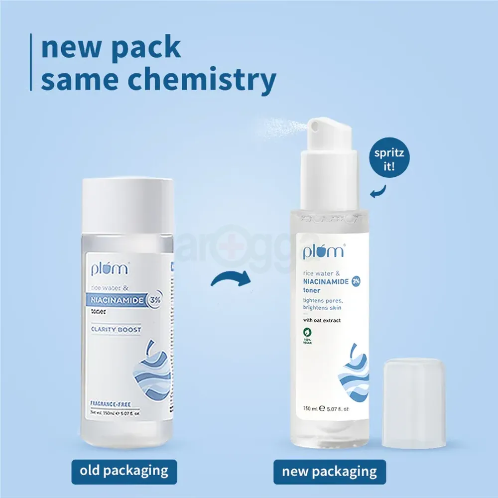 Plum Rice Water & 3% Niacinamide Toner for All Skin Types 150ml  