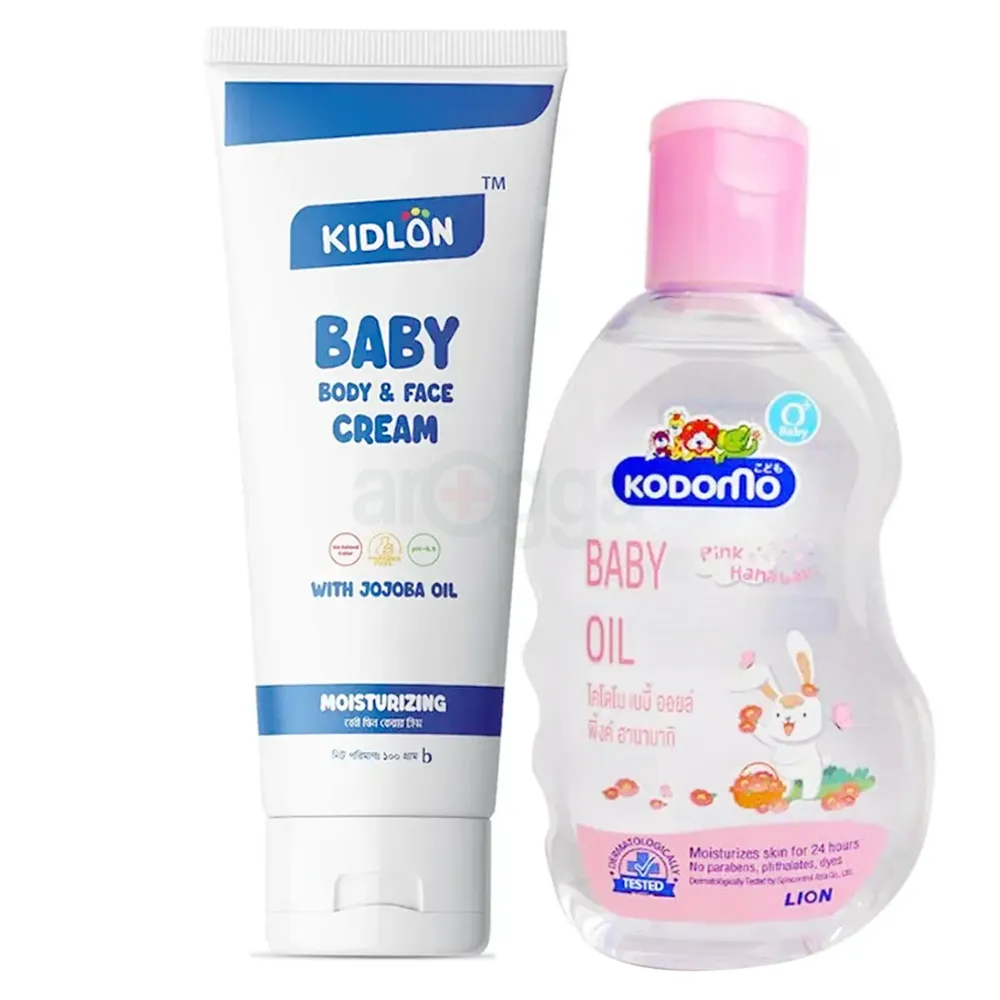 Buy 1 Kodomo Baby Oil 200ml Get 1 Kidlon Baby Cream 100g Free  