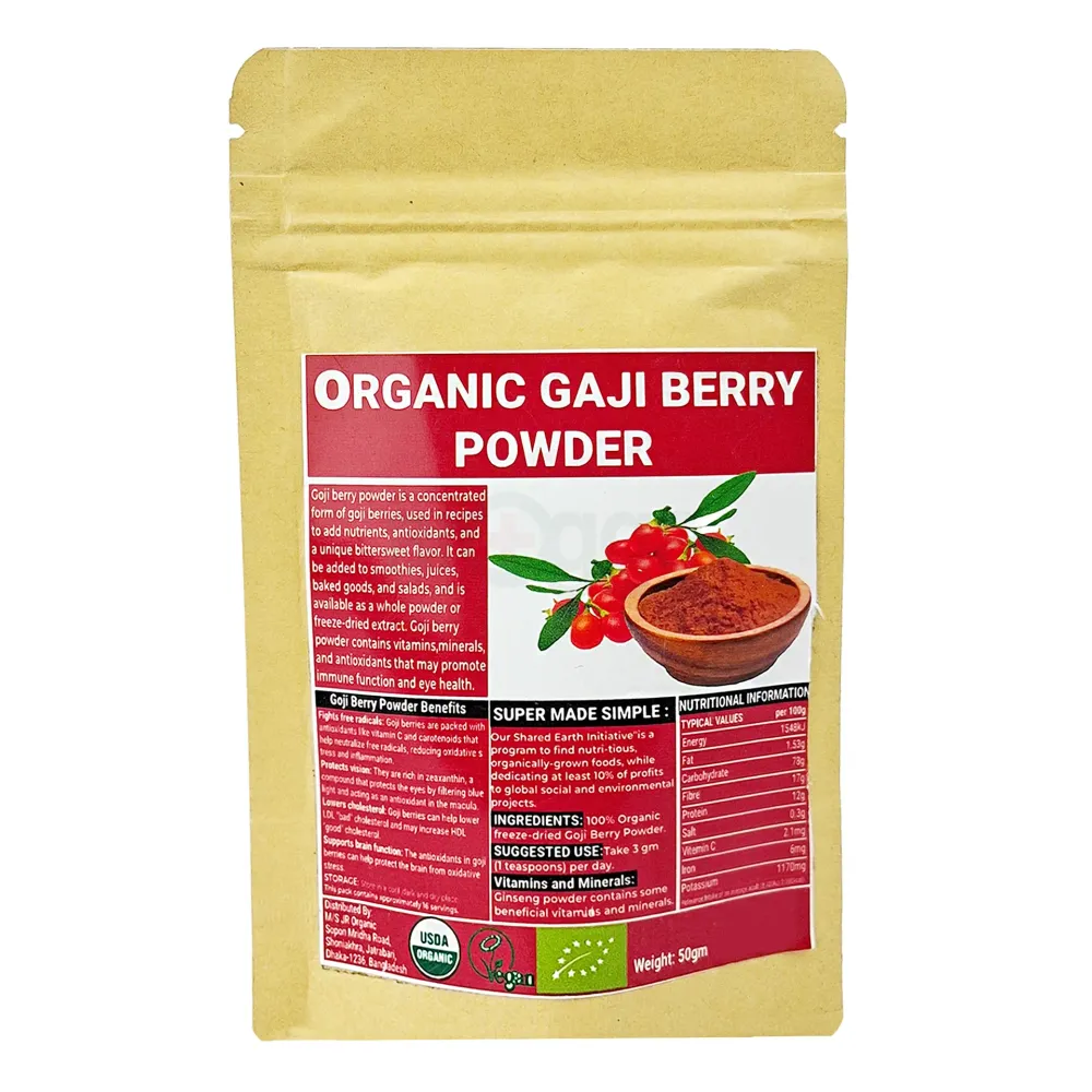 Organic Goji (Gaji) Berry Powder – 50gm | 100% Pure Freeze-Dried Superfood  