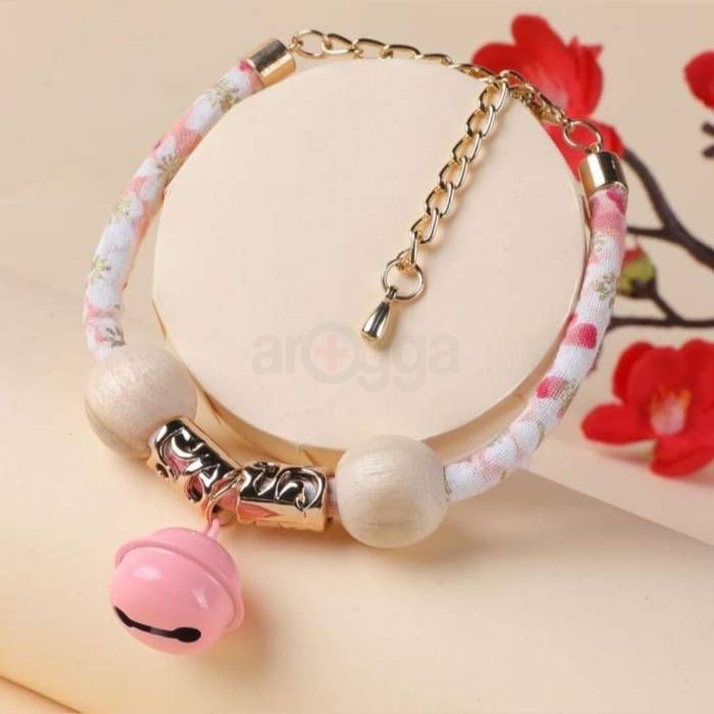 Pet Cat Retro-Style Neck Collar Belt with Multi Colour Bell  