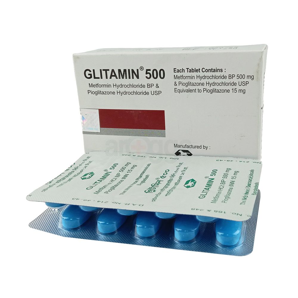 Glitamin 500mg+15mg Tablet