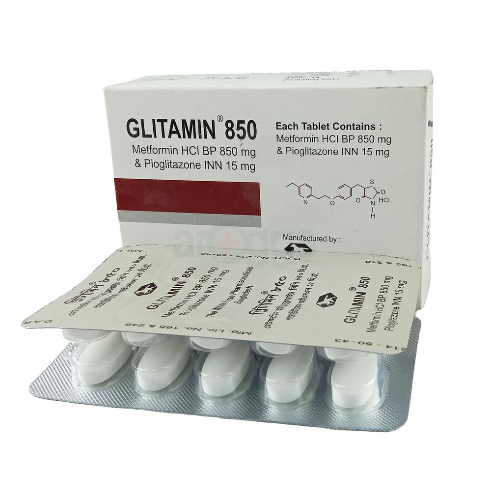 Glitamin 850mg+15mg Tablet