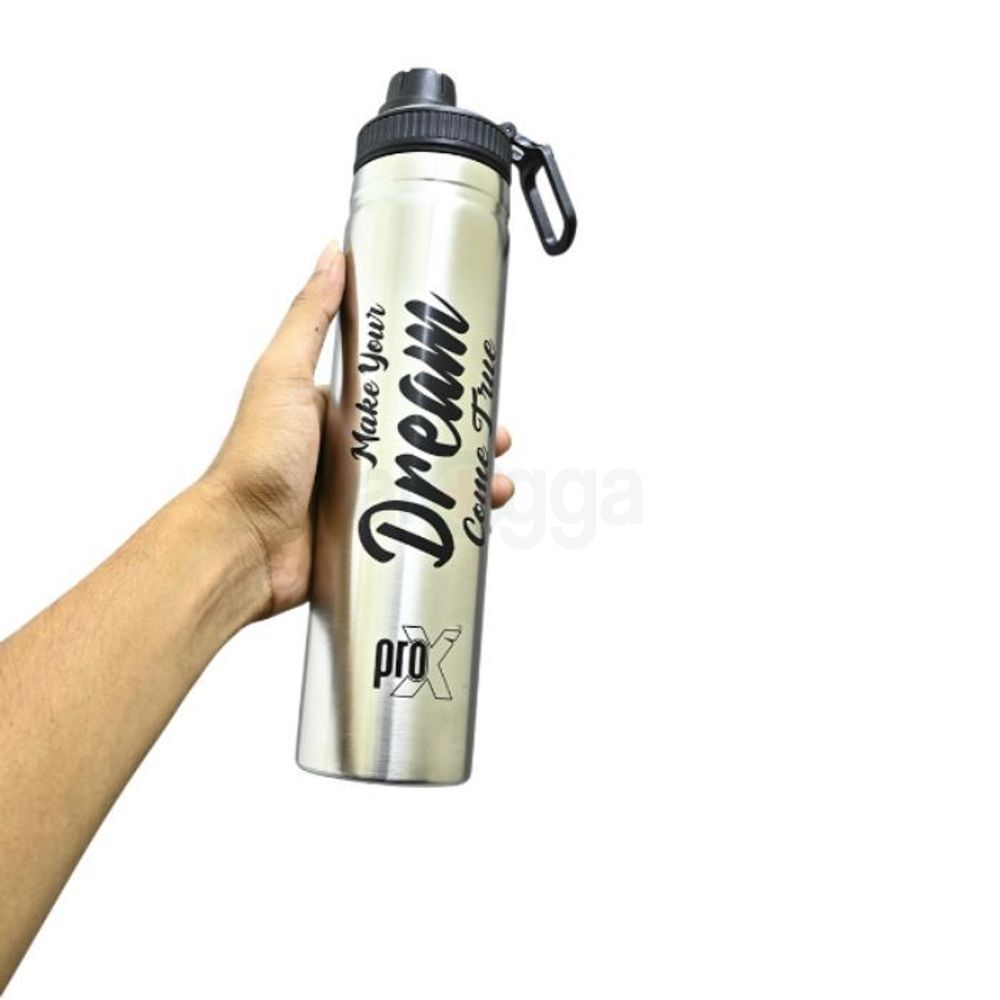ProX Single Layer SS Non Thermal Water Bottle – Silver 750ml  