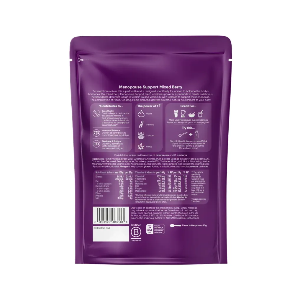 Naturya Mixed Berry Flavoured Menopause Support Superfood 175g  