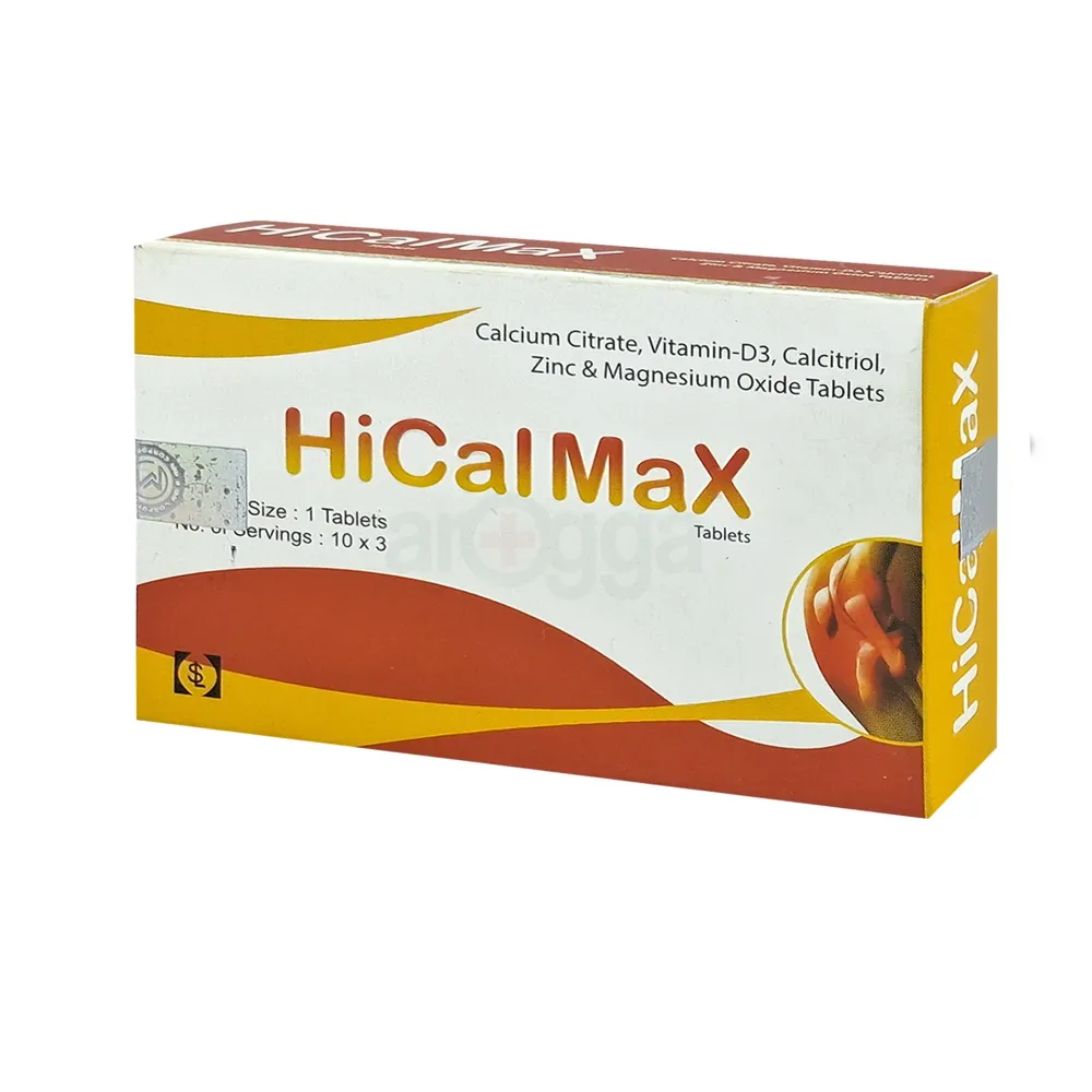 HiCalMax – Calcium, Vitamin D3, Calcitriol, Zinc & Magnesium Tablets  