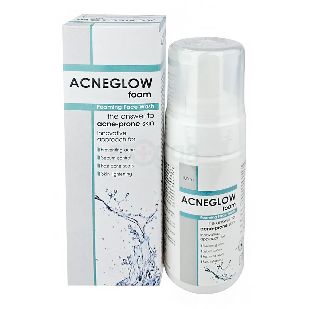 ACNEGLOW Foam Face Wash – Anti-Acne, Skin Brightening & Oil Control Cleanser with Salicylic Acid & Niacinamide – 100ml  