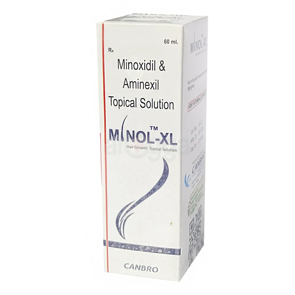 Minol-XL (Minoxidil & Aminexil) Hair Growth Topical Solution – 60ml  