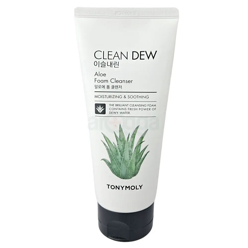 Tonymoly Clean Dew Aloe Moisturizing And Soothing Foam Cleanser - 180ml  