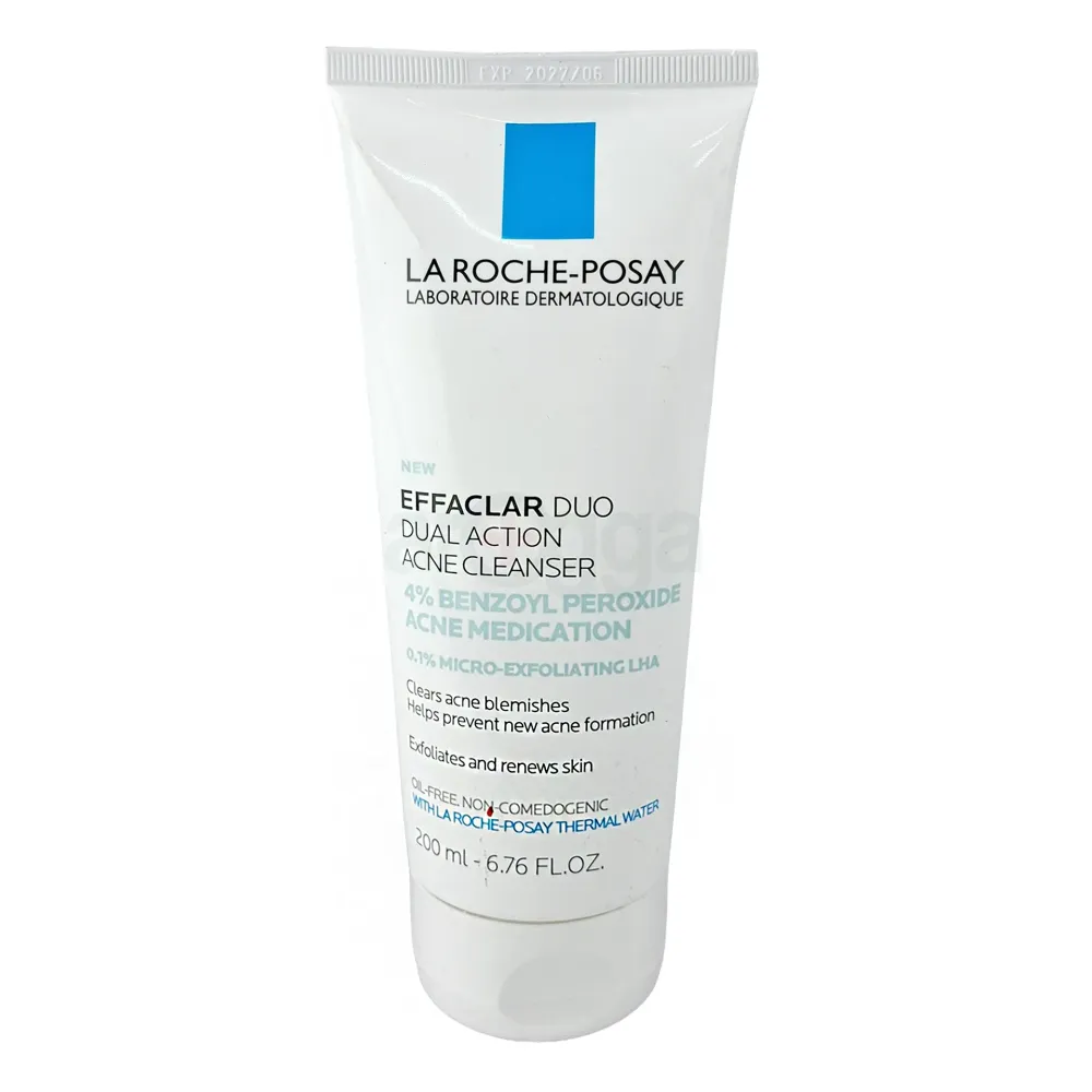 La Roche-Posay Effaclar Duo Dual Action Acne Cleanser (4% Benzoyl Peroxide) –200ml Acne Treatment Face Wash  