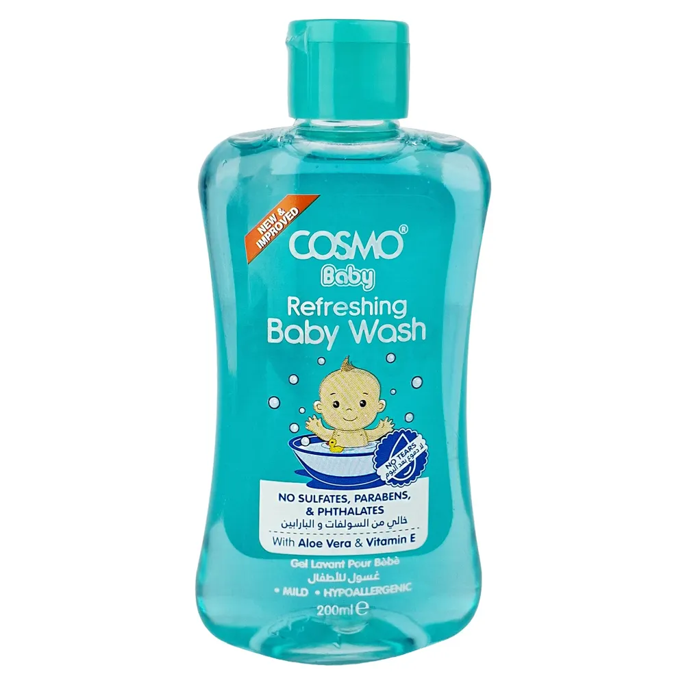 Cosmo Baby Refreshing Baby Wash with Aloe Vera & Vitamin E – 200ml  