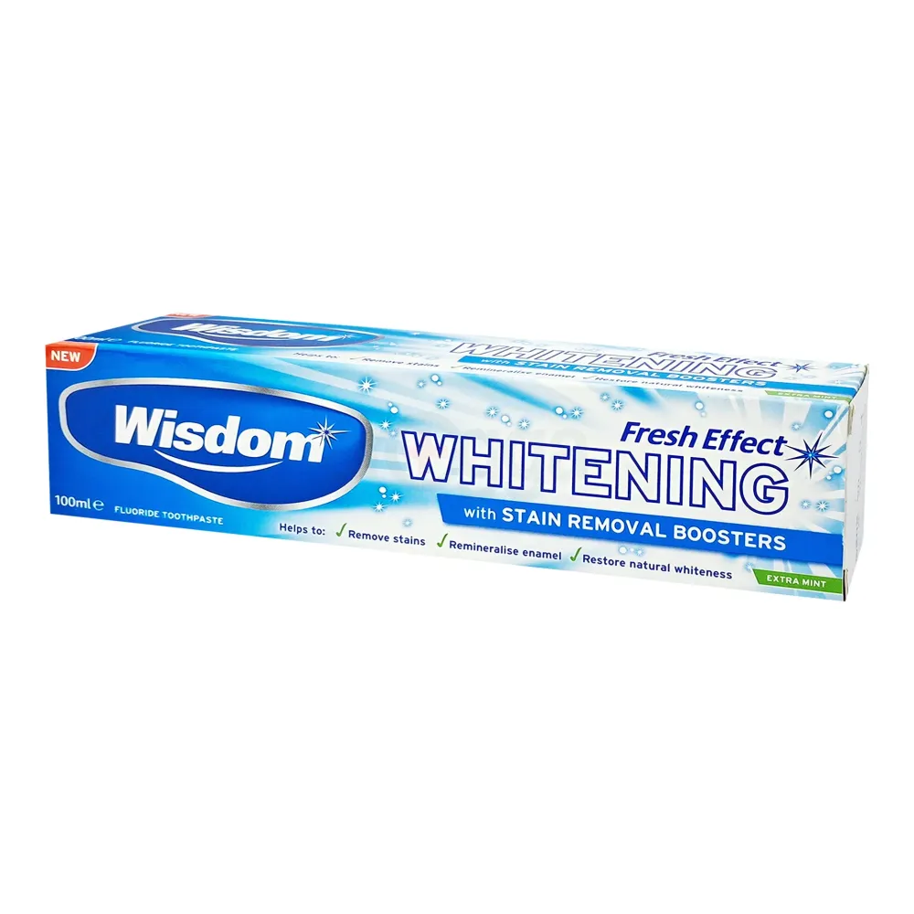 Wisdom Fresh Effect Whitening Fluoride Toothpaste – Stain Remover Boosters, Fresh Breath (100ml)  