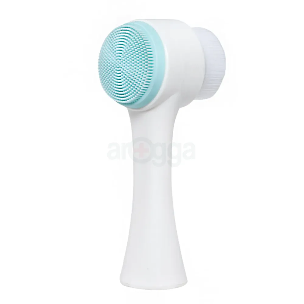 Manual Double-Sided Facial Cleansing Brush – Portable Silicone Deep Clean & Exfoliating Face Wash Brush for Men & Women (Makeup Removal + Massage)  