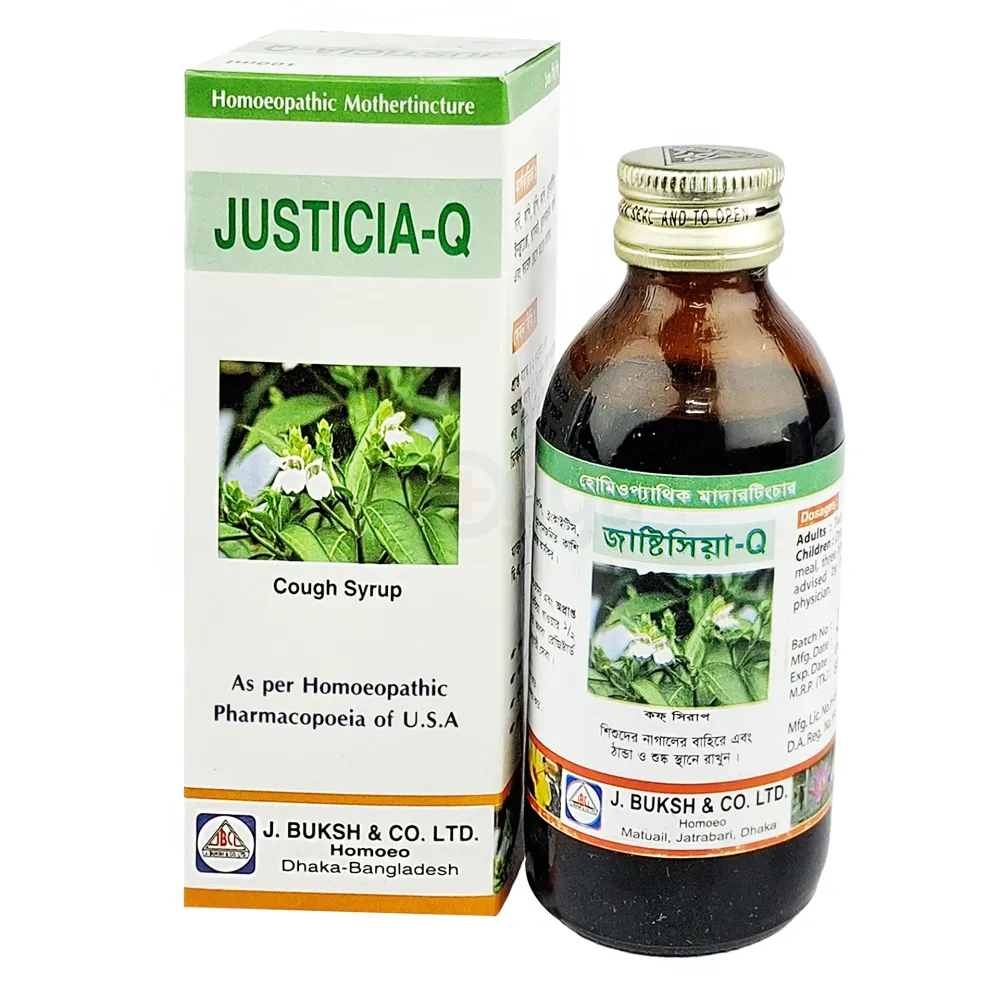 JUSTICIA-Q Homoeopathic Mother Tincture Cough Syrup –(J. Buksh & Co. Ltd.)  
