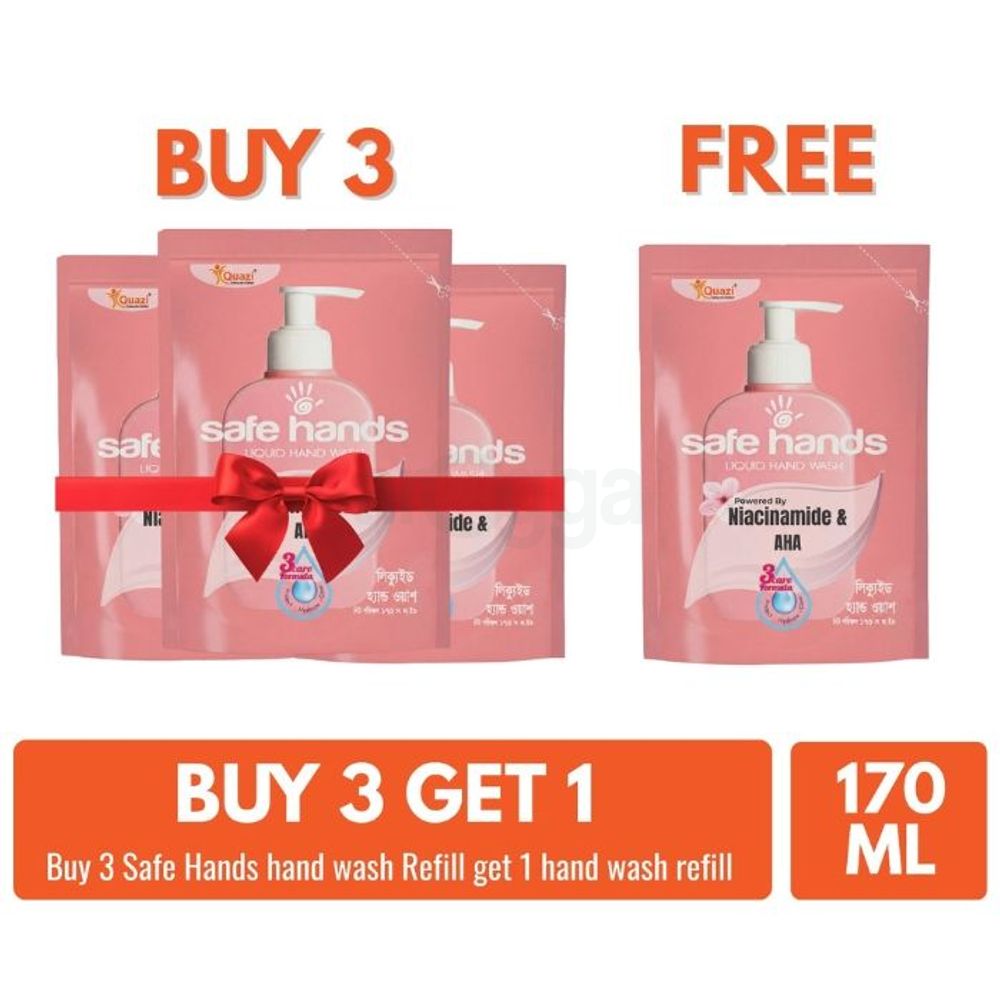 Buy 3 Safe Hands Niacinamide & AHA Liquid Hand Wash (Refill) 170ml ...