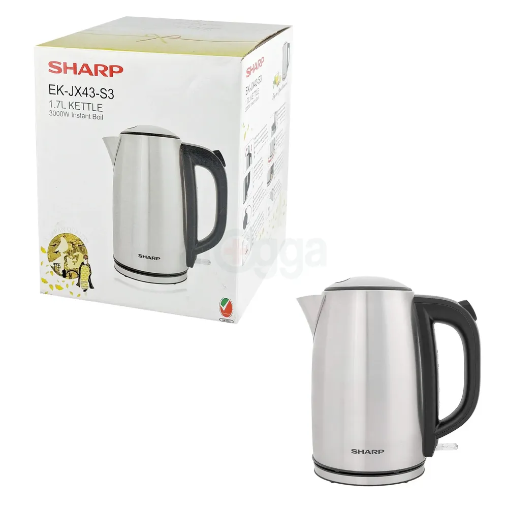 Sharp EX-JX43-S3 1.7L Stainless Steel Electric Kettle – 3000W Rapid ...