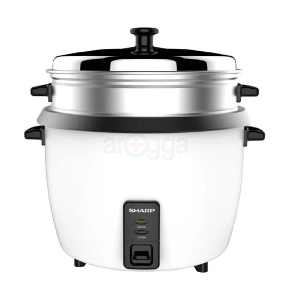 Sharp KS-H188G-W3 Rice Cooker with Food Steamer – 1.8L, Non-Stick Bowl ...