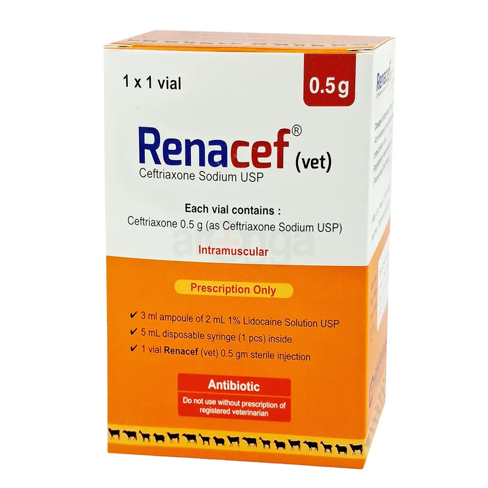Renacef 0.5 gm (Vet) IM Injection price in Bangladesh | Arogga