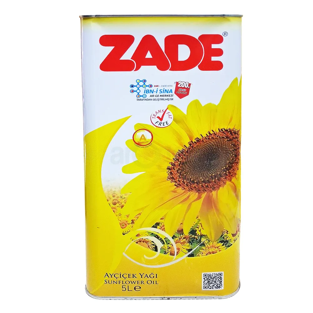Zade Pure Sunflower Oil 5L Tin – Premium Cooking Oil (Made in Turkey ...