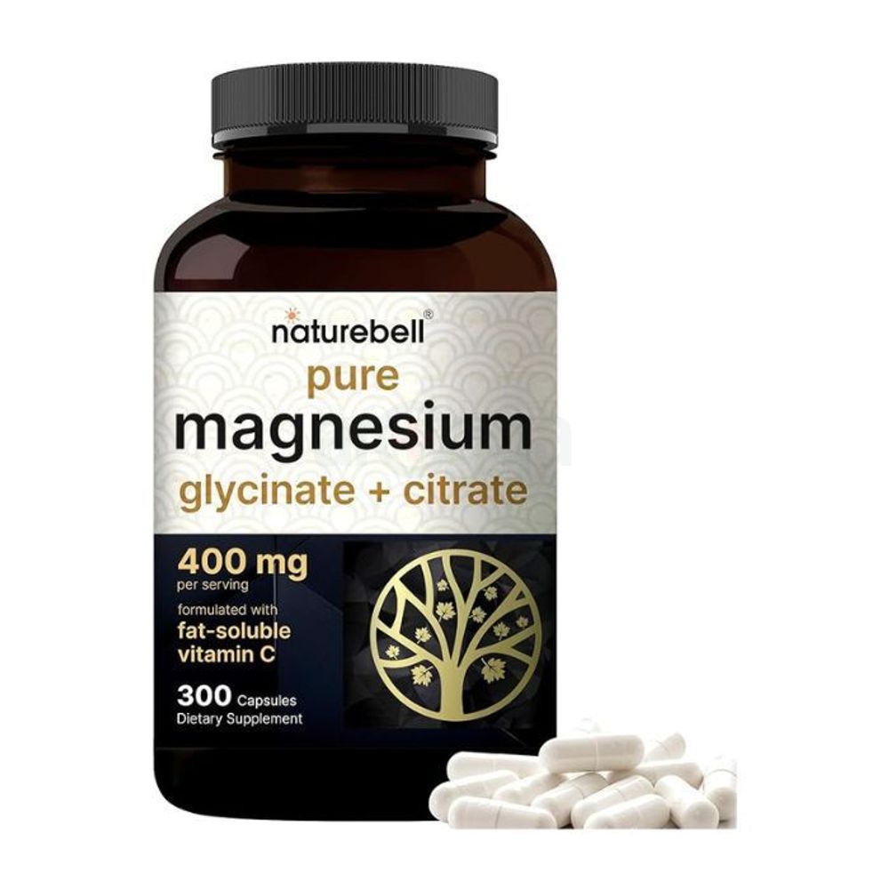 Naturebell Magnesium Complex 400mg, Glycinate & Citrate 300 Capsules ...