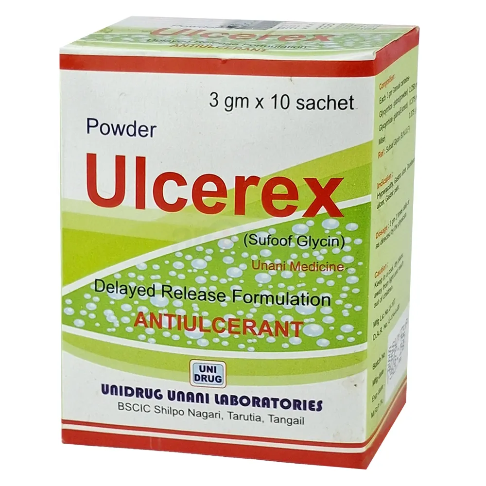 Ulcerex Powder Shacet 30gm (Sufoof Glycin) price in Bangladesh | Arogga